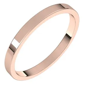 10K Rose 2 mm Flat Band Size 7.5