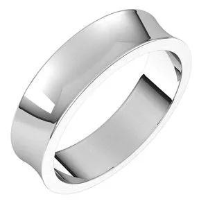 10K White 5 mm Concave Light Band Size 12