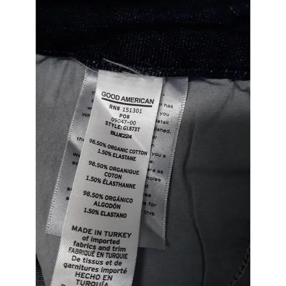 12/31 Good American Good Legs High Rise Dark Wash BLUE224 Skinny