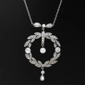 1.42ctw Edwardian Diamond Wreath Pendant