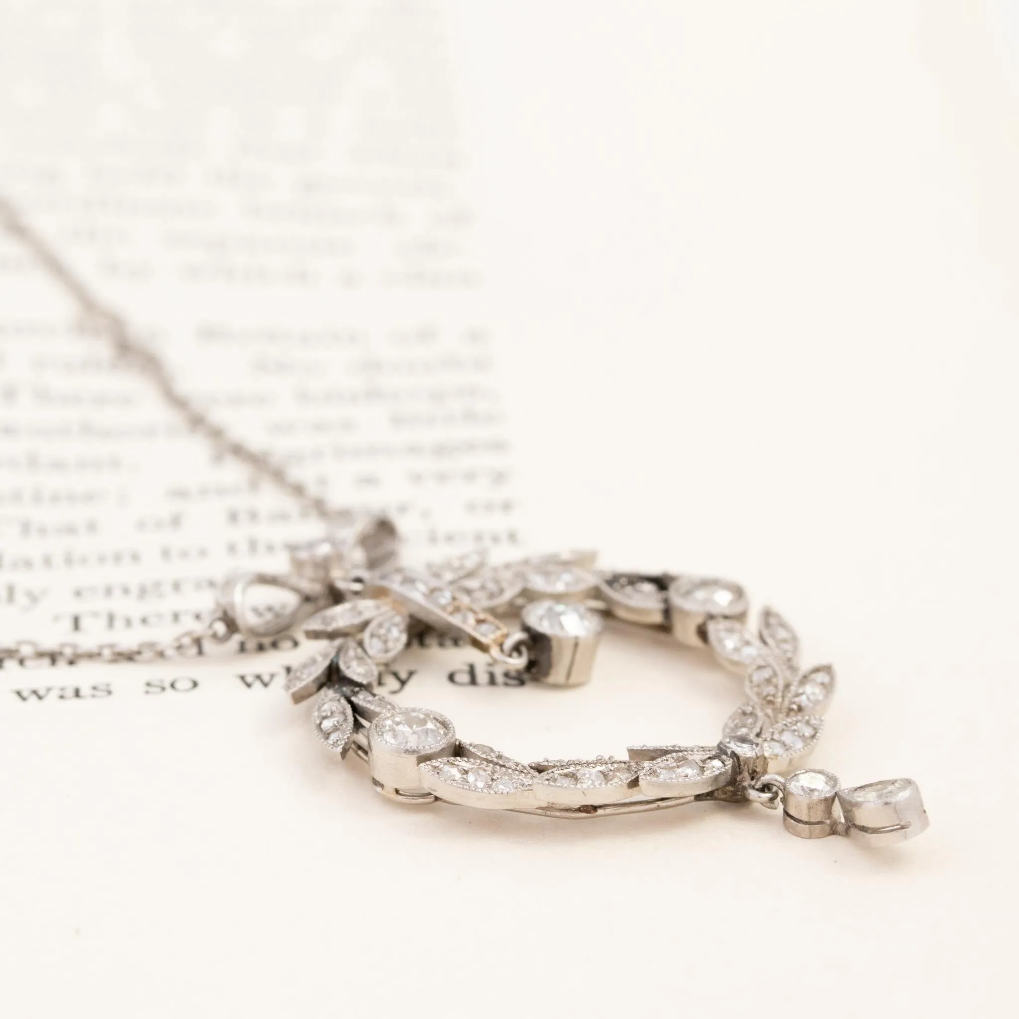 1.42ctw Edwardian Diamond Wreath Pendant