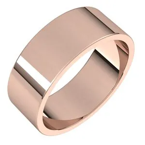 14K Rose 7 mm Flat Band Size 9