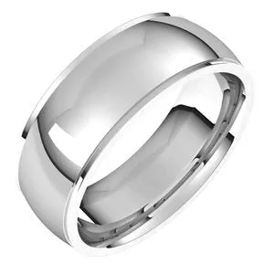 14K White 7 mm Comfort Fit Edge Band Size 12.5