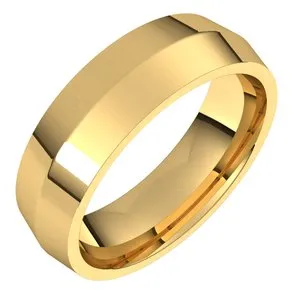 14K Yellow 6 mm Knife Edge Comfort Fit Band Size 9