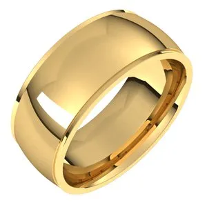 14K Yellow 8 mm Comfort Fit Edge Band Size 5.5