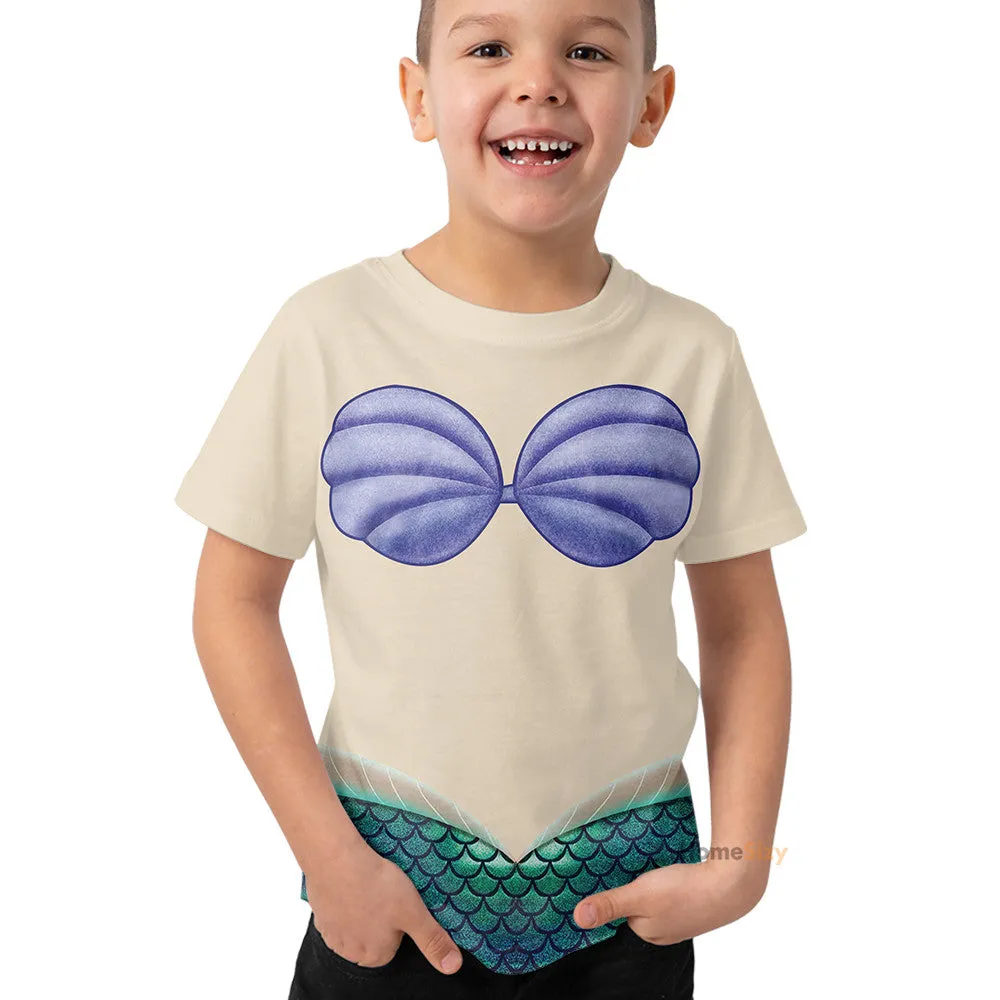 3D Ariel Mermaid Custom Cosplay Costume Kid Tshirt QT208281Hg