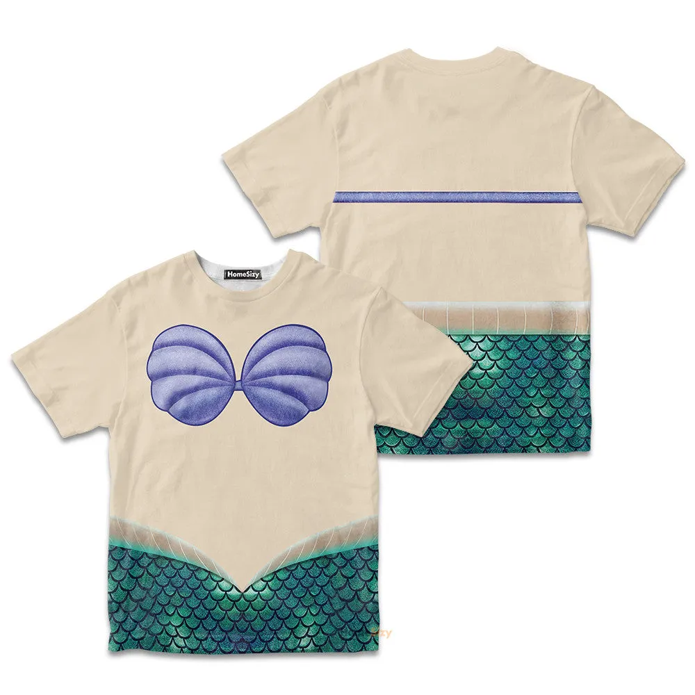 3D Ariel Mermaid Custom Cosplay Costume Kid Tshirt QT208281Hg