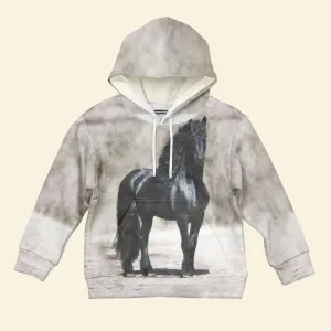 3D Black Horse Kid Hoodie QT4120908