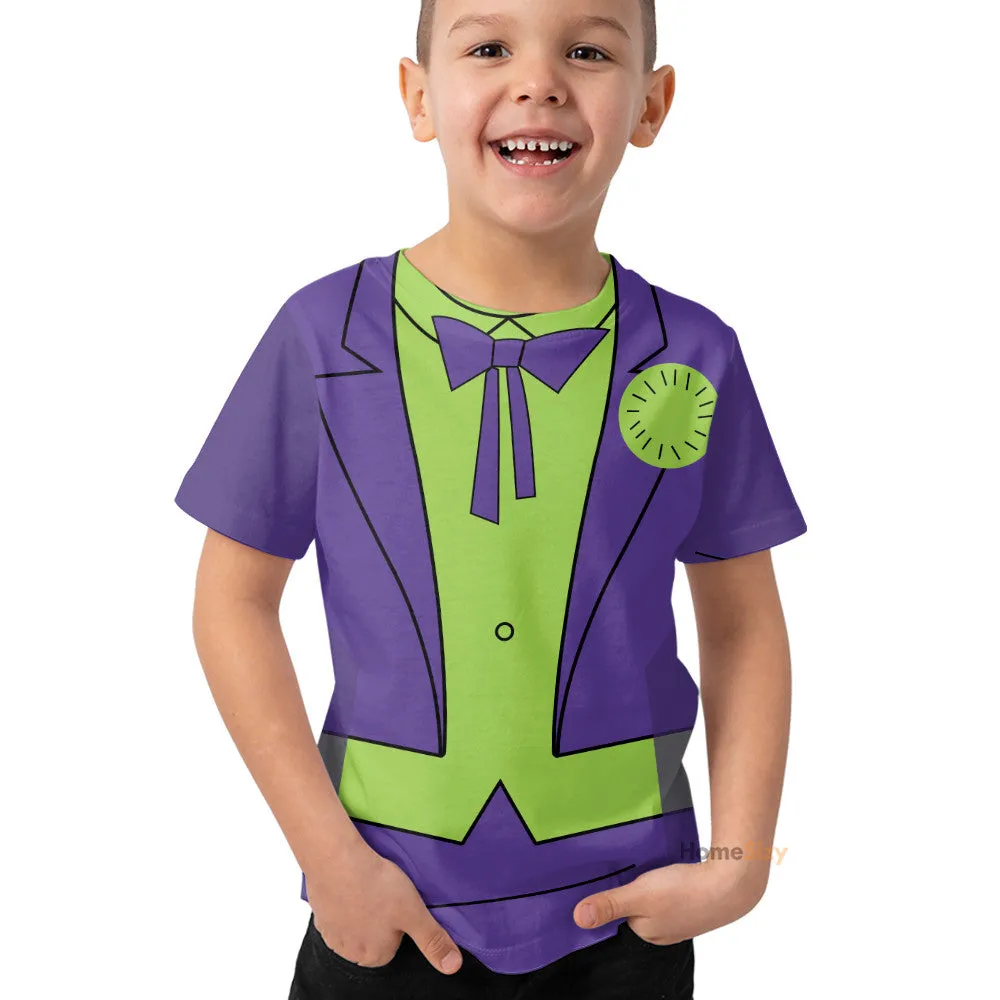 3D Joker Animated TV Show Custom Cosplay Costume Kid Tshirt QT209346Hc