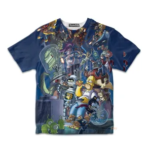 3D The Simpsons Futurama Infinitely Secret Crossover Crisis Custom Kid Tshirt QT305156Tf