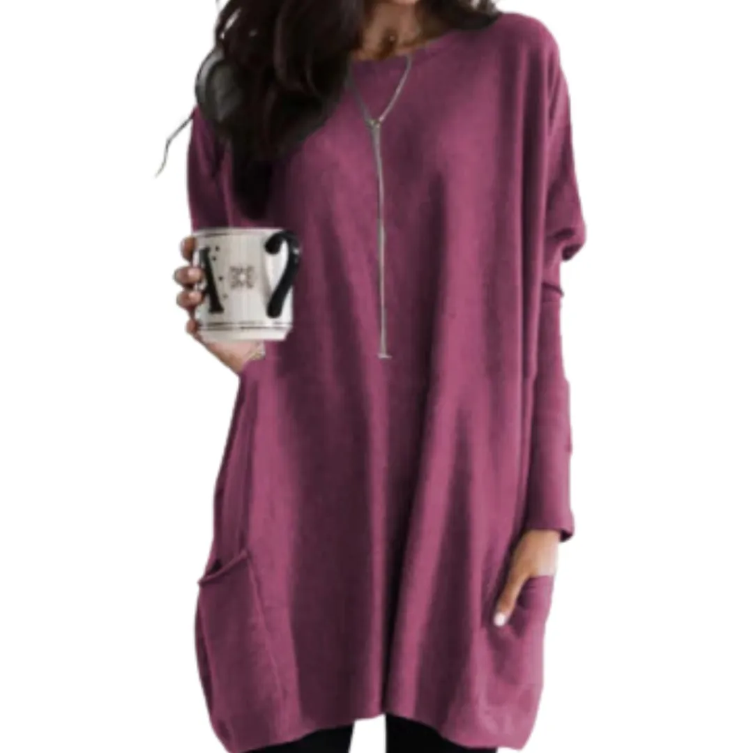 Abegail | Women Warm Long Sweatshirt | Comfortable