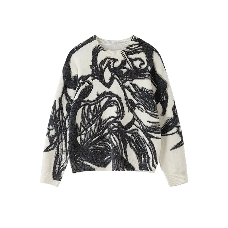 Abstract Patterns Oversized Sweater