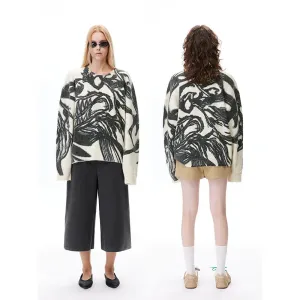 Abstract Patterns Oversized Sweater