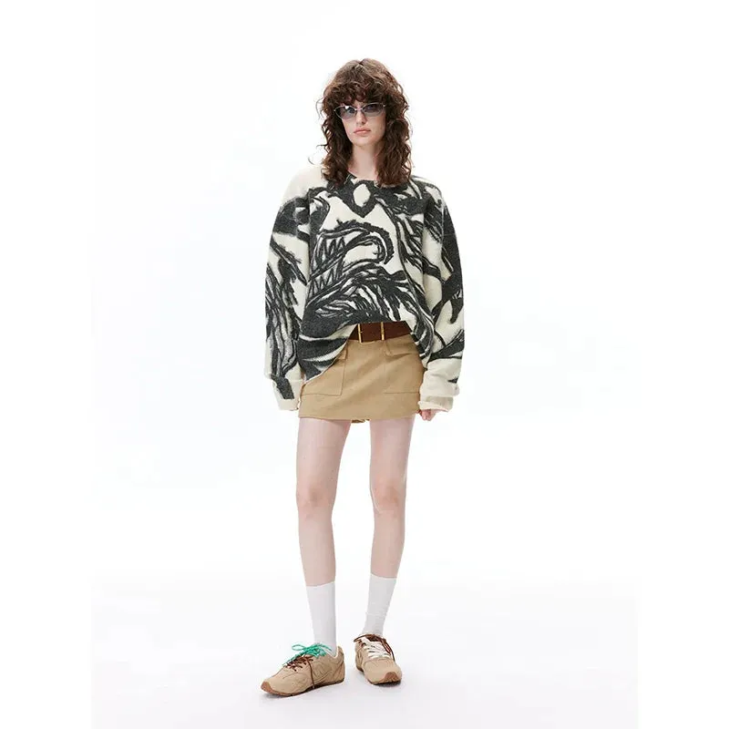 Abstract Patterns Oversized Sweater