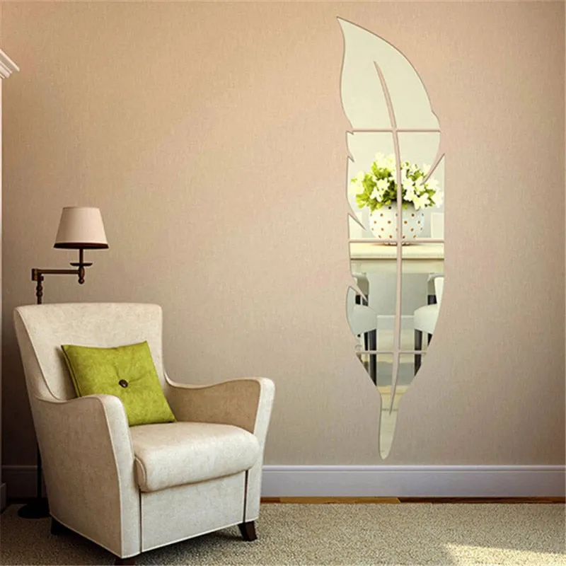 Acrylic Feather Mirror