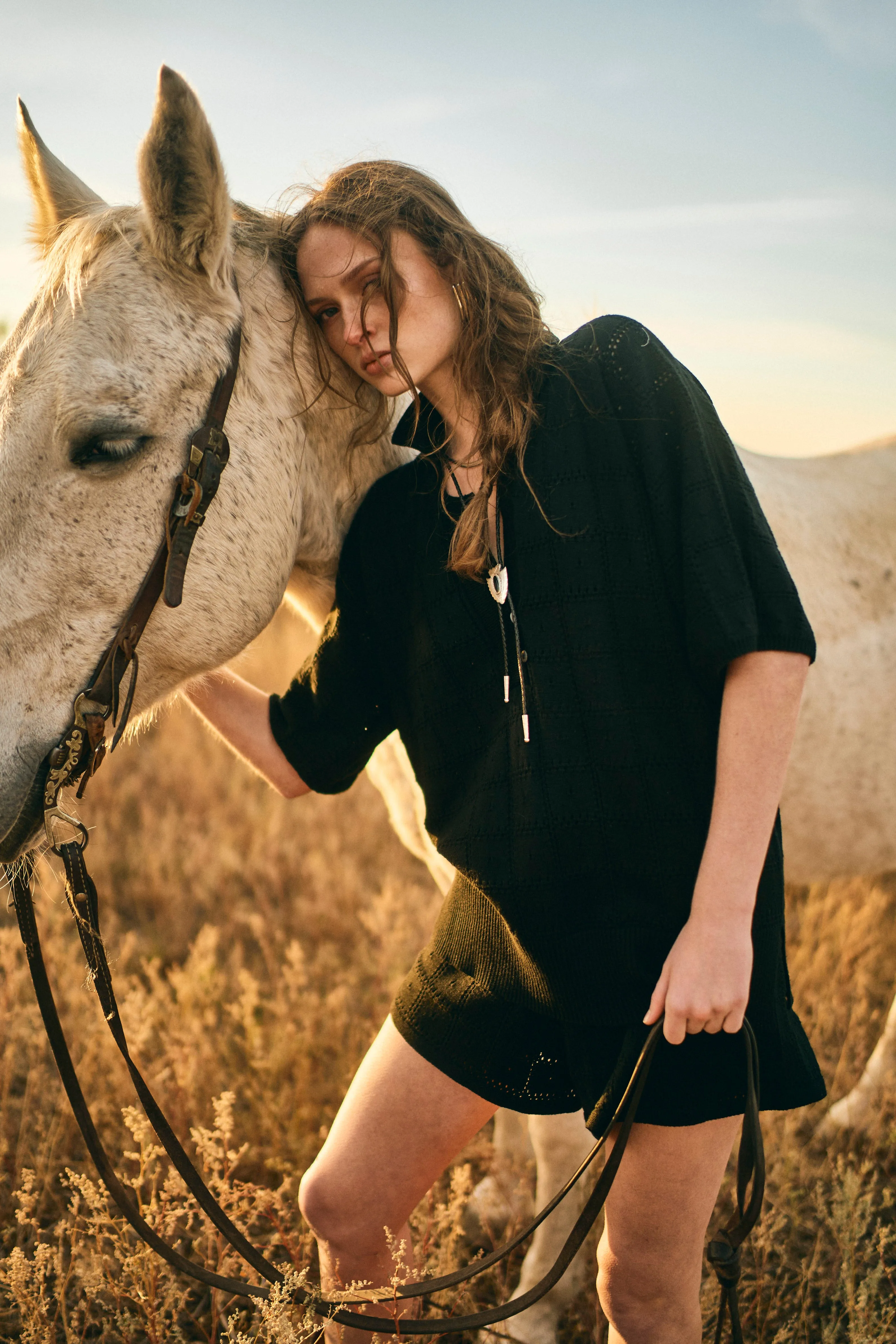 Adelaide Pointelle Knit Top in Black