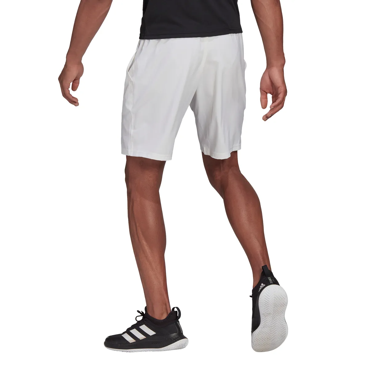 adidas Men's Stretch Woven Club Short 7-Inch (White/Black)