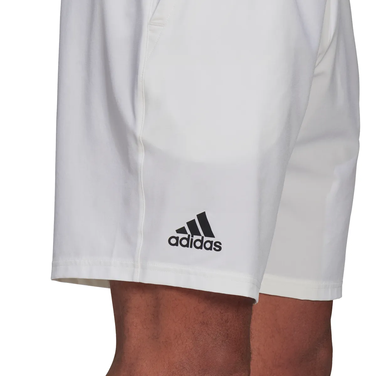 adidas Men's Stretch Woven Club Short 7-Inch (White/Black)