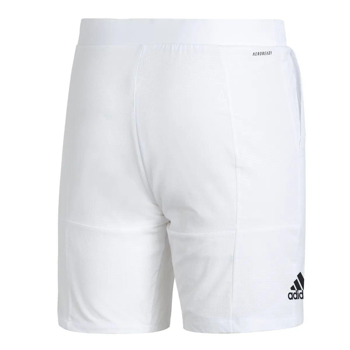 adidas Men's Stretch Woven Club Short 7-Inch (White/Black)