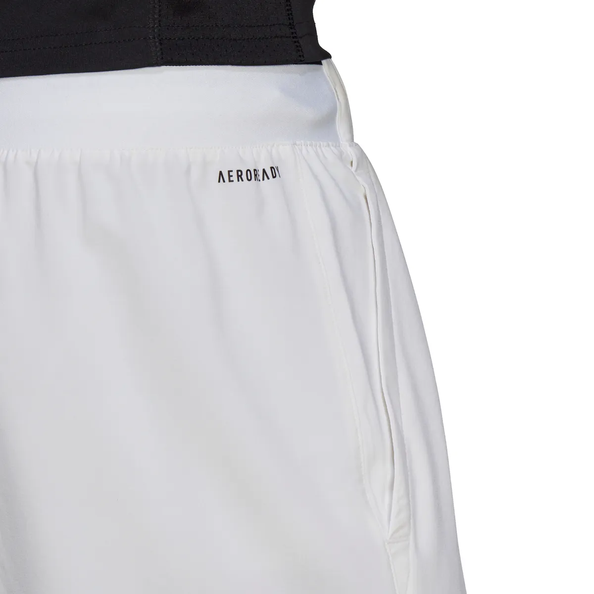 adidas Men's Stretch Woven Club Short 7-Inch (White/Black)