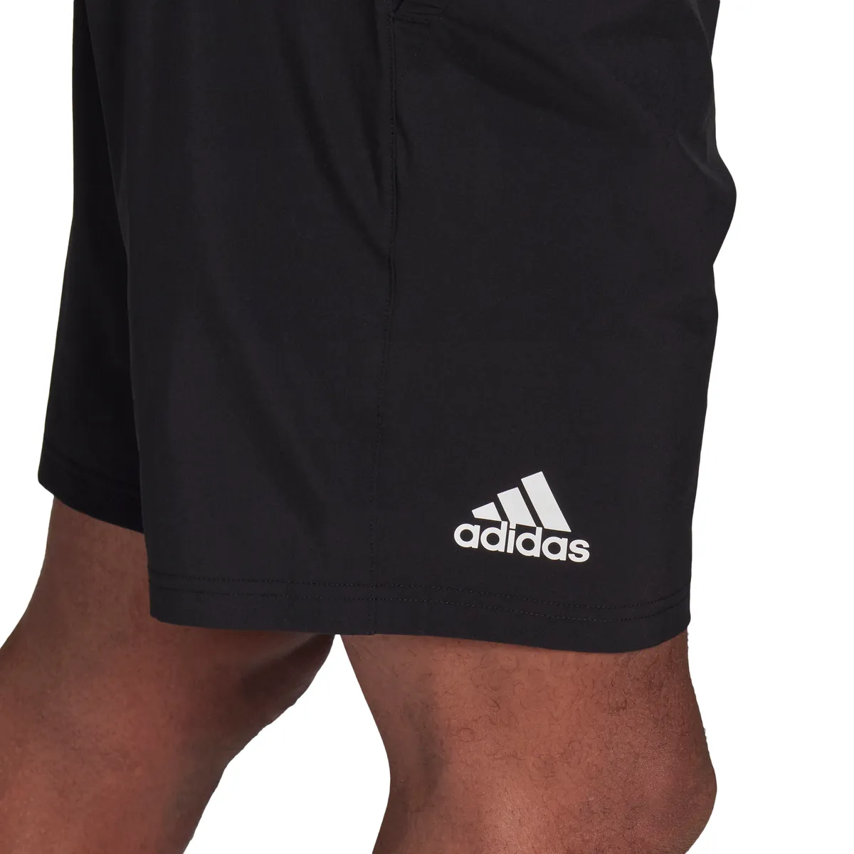 adidas Men's Stretch Woven Club Short 9-Inch (Black/White)