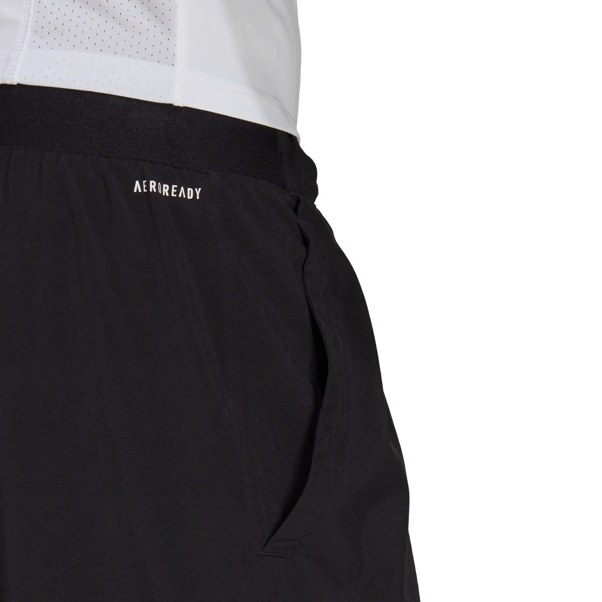 adidas Men's Stretch Woven Club Short 9-Inch (Black/White)
