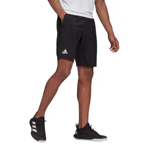 adidas Men's Stretch Woven Club Short 9-Inch (Black/White)