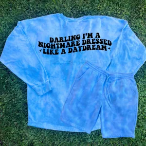Adult Tie-Dye Swiftie Long Sleeve & Shorts Set - Blank Space