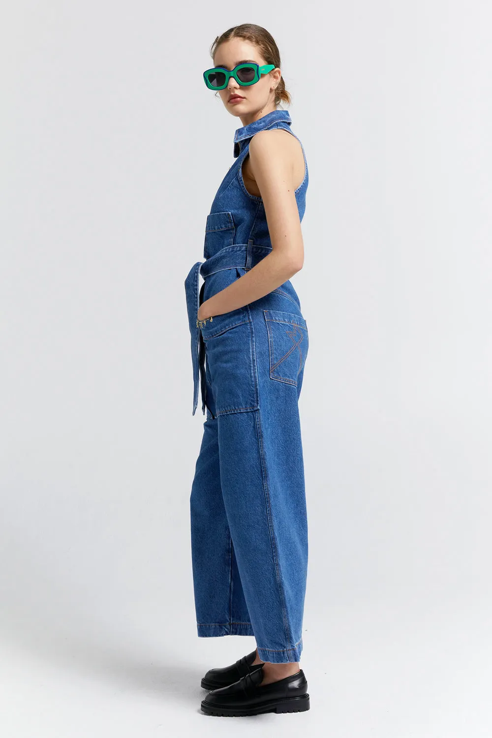 Aeronautical Jumpsuit Washed Denim