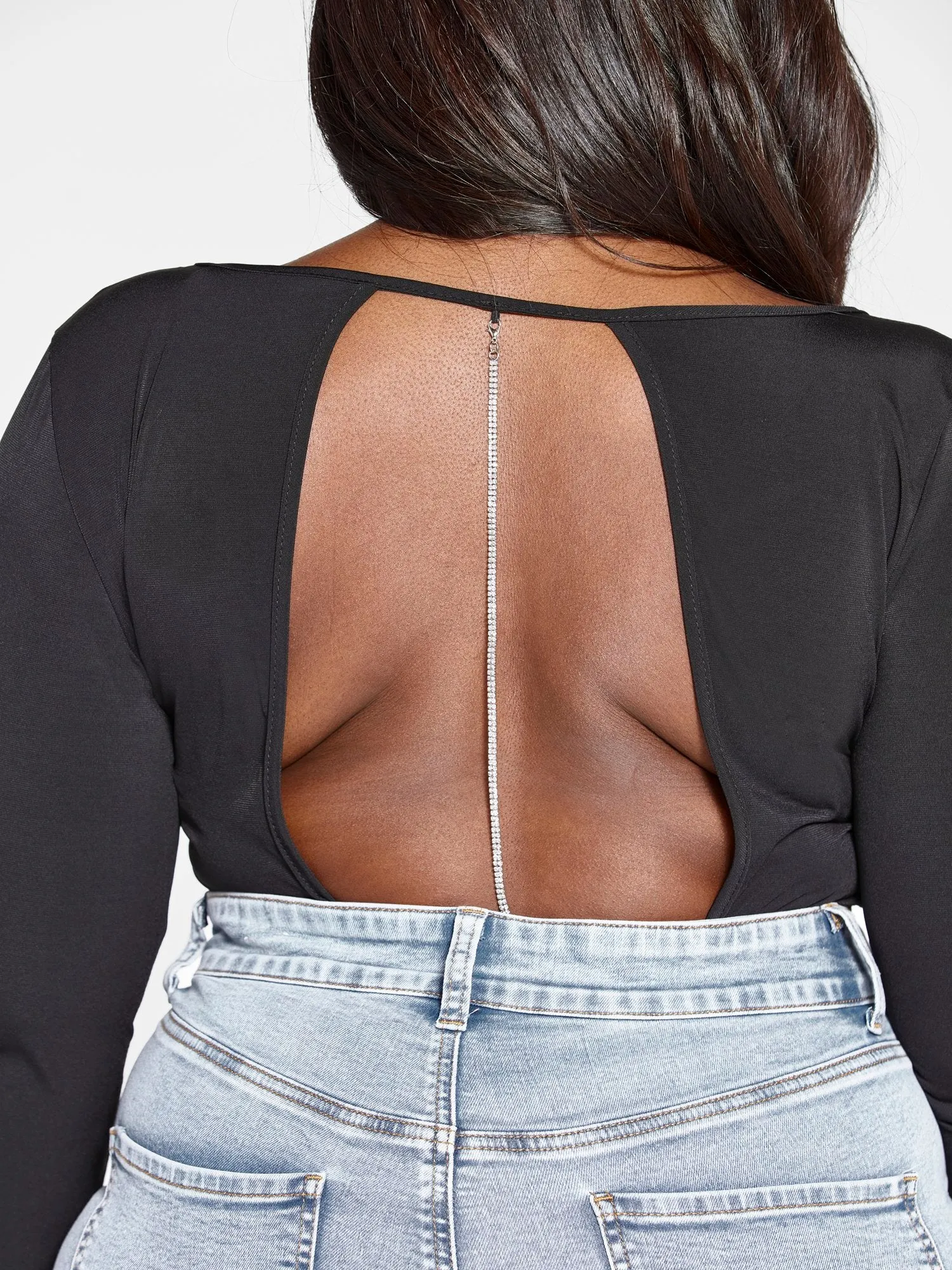 Alayna Open Back Chain Detail Bodysuit