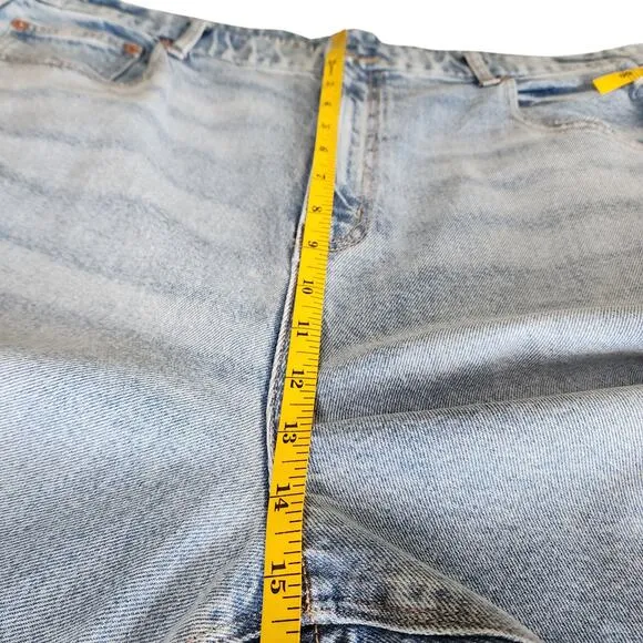 American Eagle Womens Curvy 90s Bootcut Jeans Plus Size 20 Split Hem High Rise