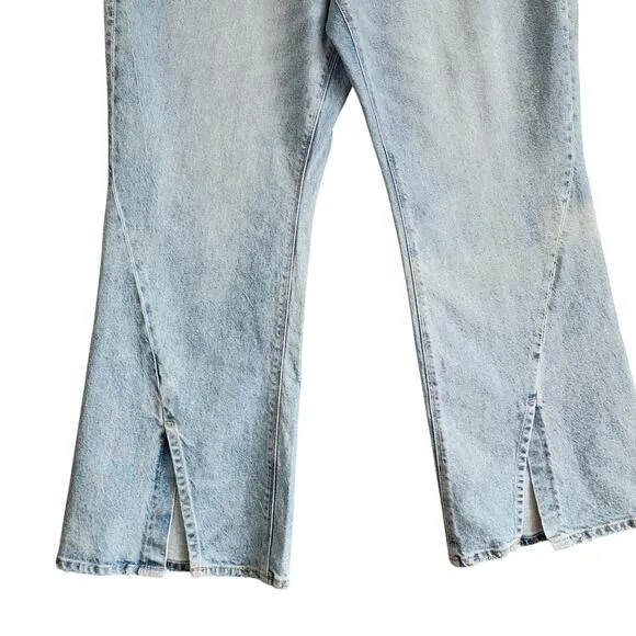 American Eagle Womens Curvy 90s Bootcut Jeans Plus Size 20 Split Hem High Rise