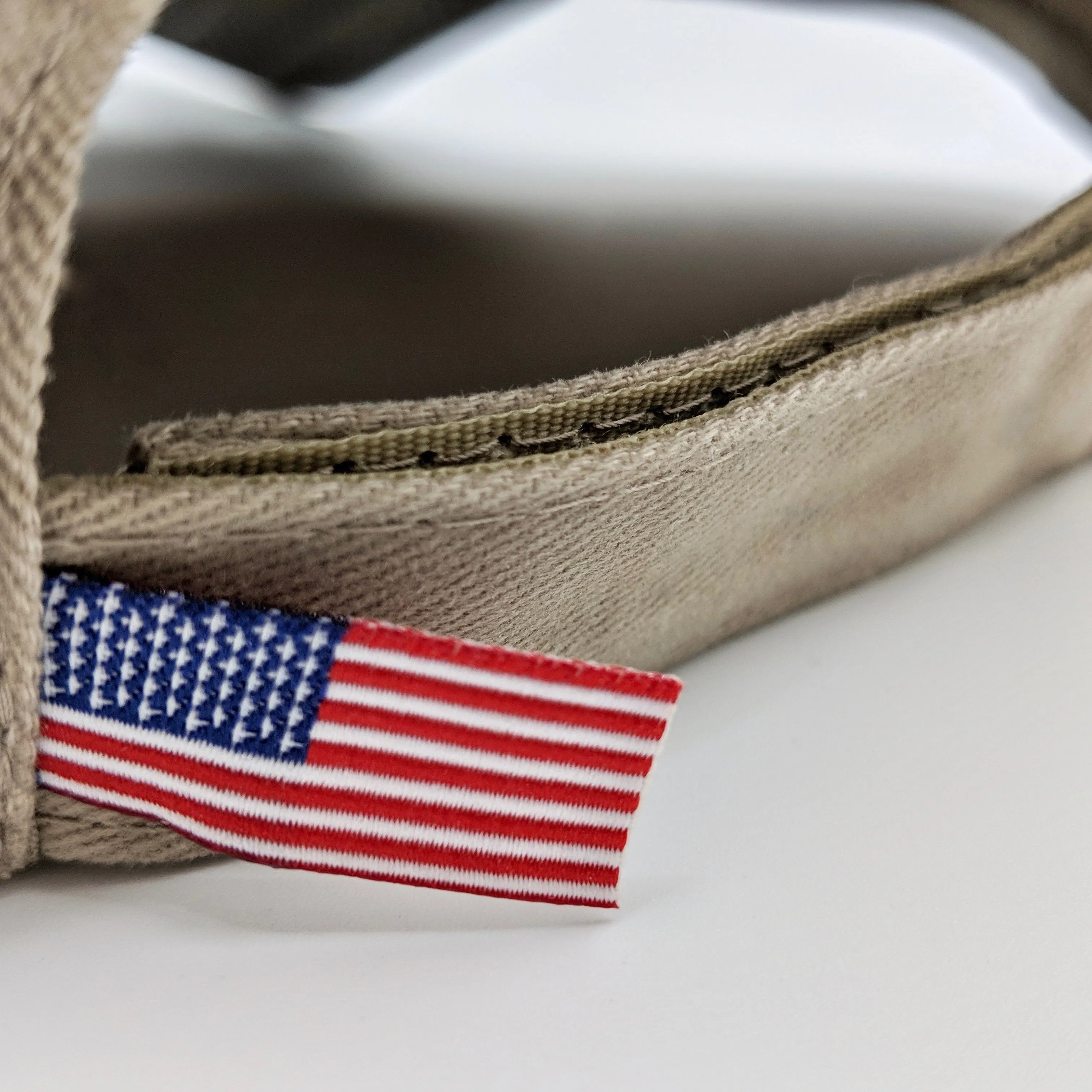 American Flag Hat (100% Made in USA) - Khaki Brown