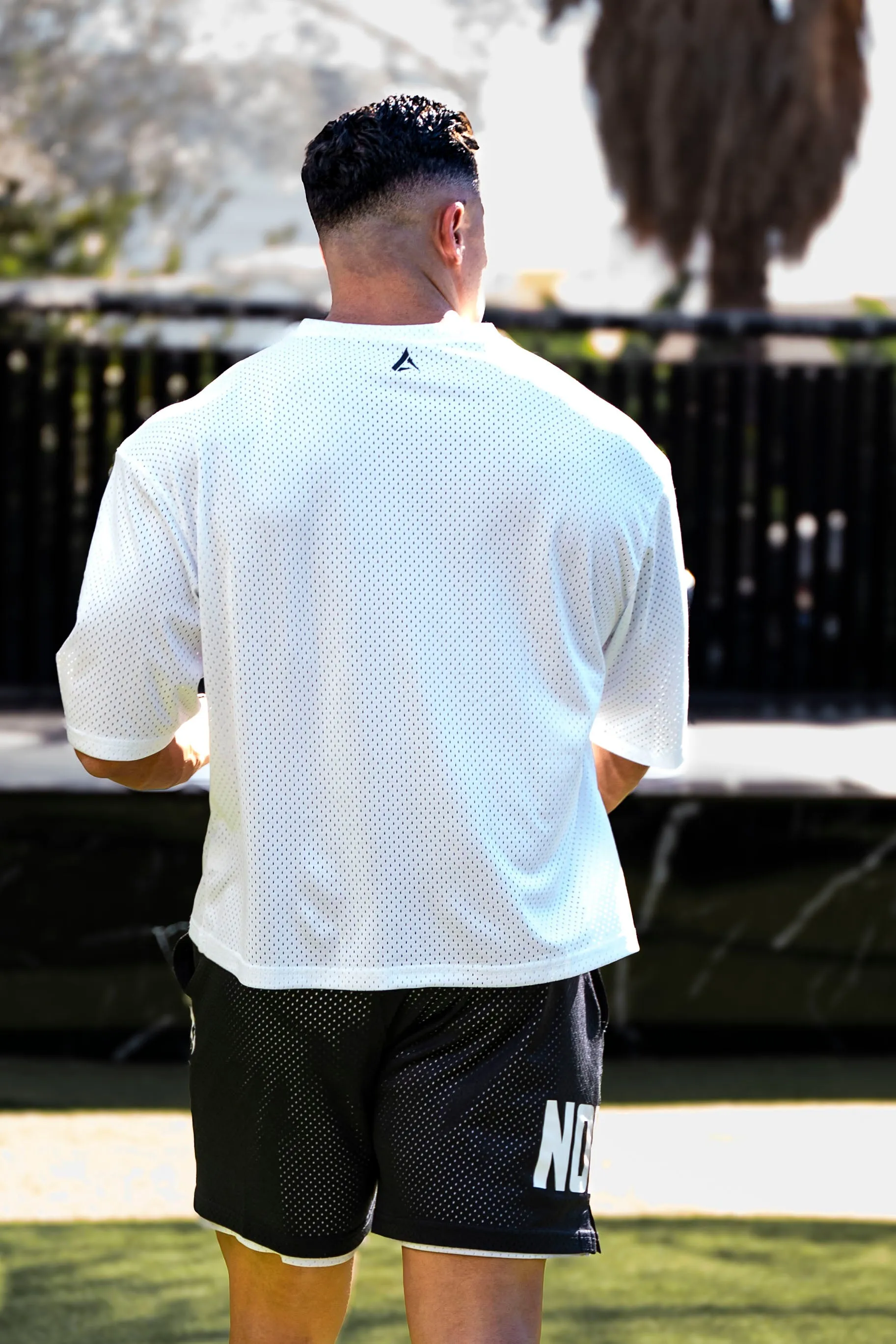 American Football Cropped Tee - Ice White
