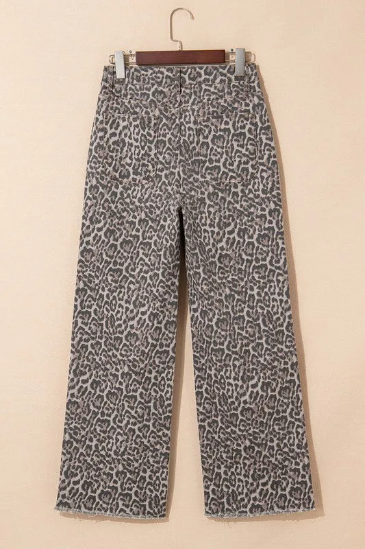 Animal Print High Waist Jeans