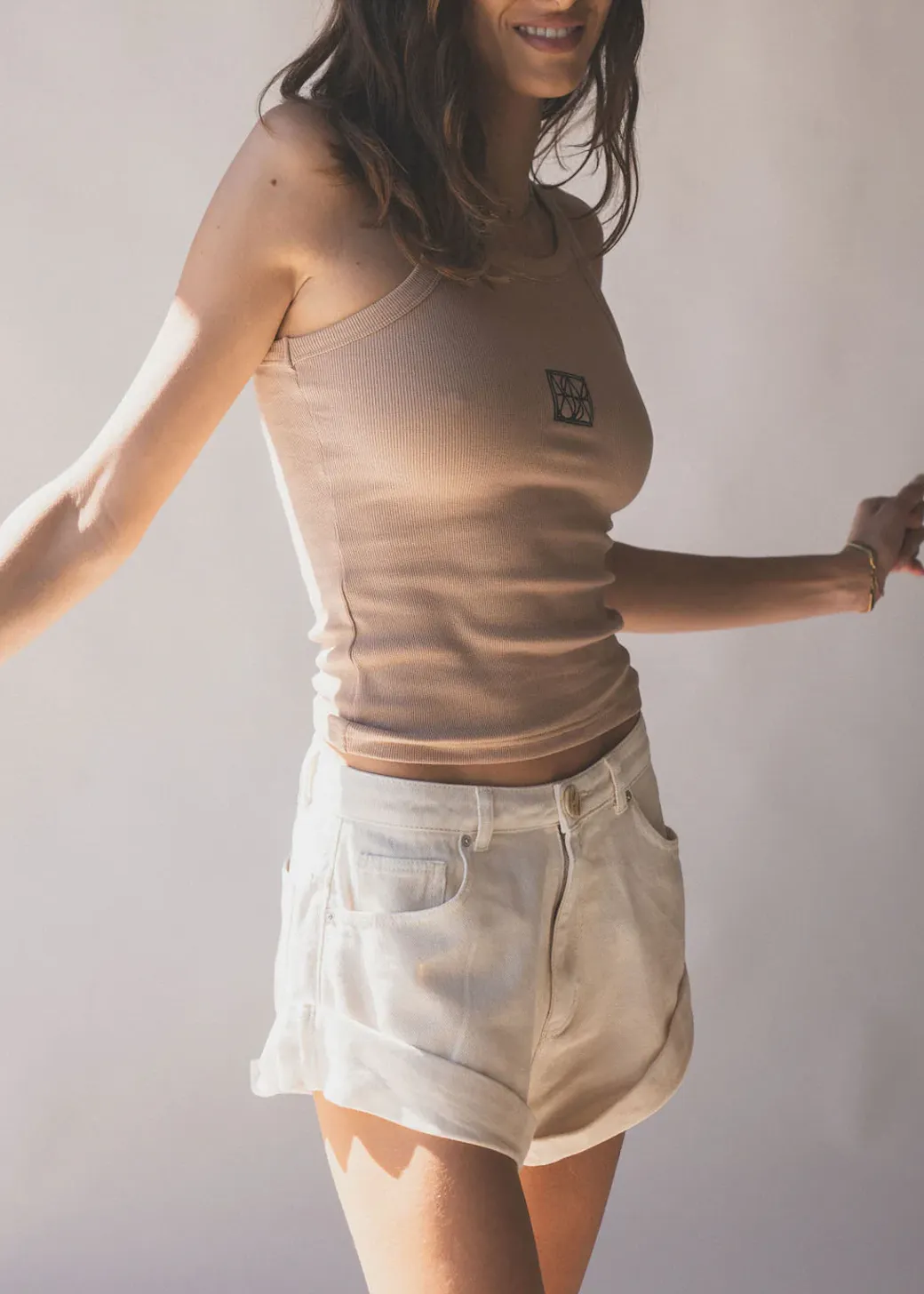 ARAMINTA JAMES Goldie Denim Short - Cream