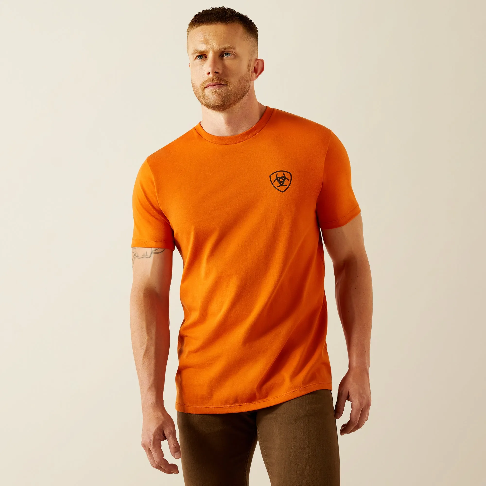 Ariat Orange Barbed Flag with Ariat Shield T-Shirt for Men