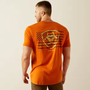 Ariat Orange Barbed Flag with Ariat Shield T-Shirt for Men