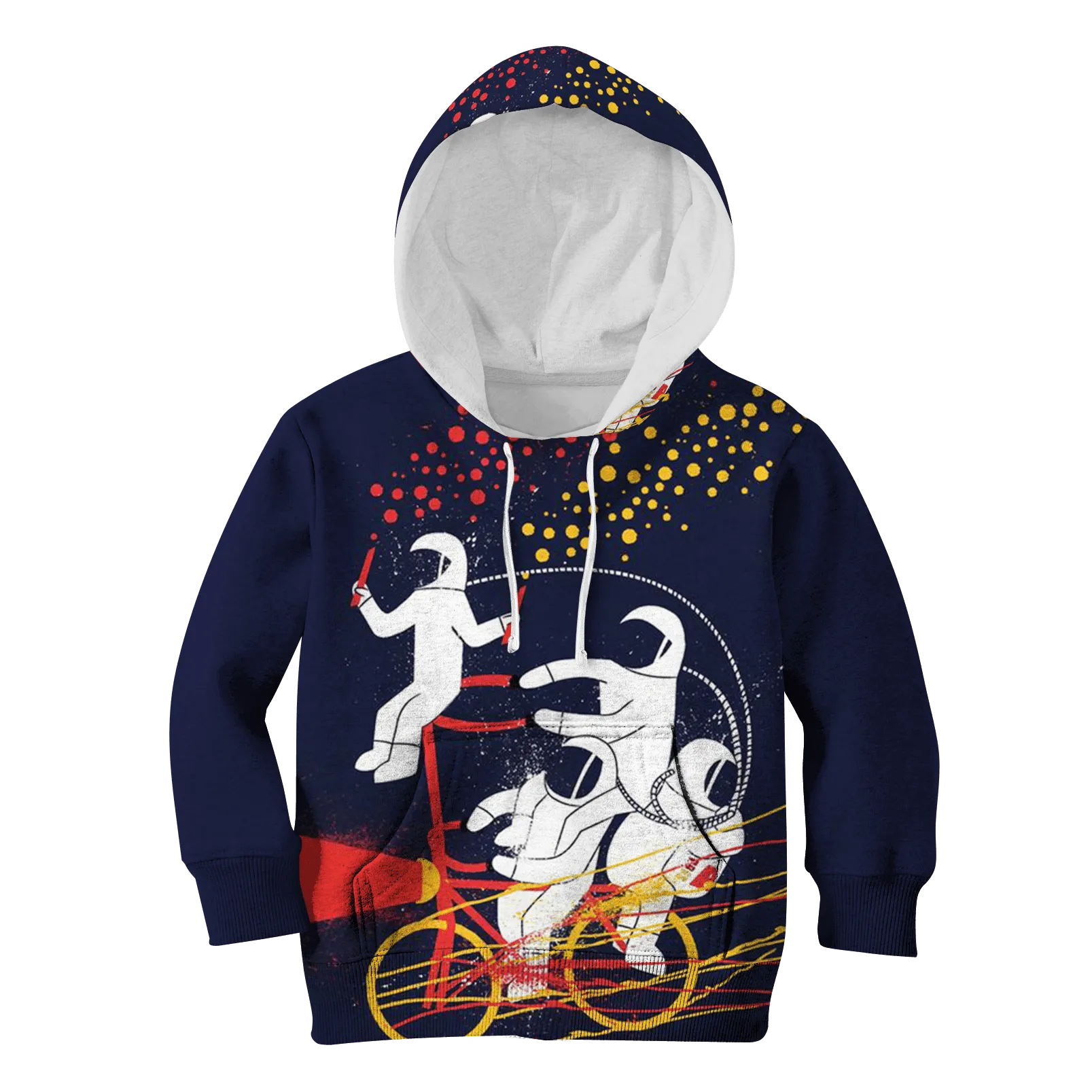 Astronauts are riding bicycle Kid Custom Cosplay Hoodies Apparel