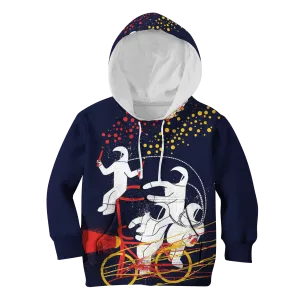 Astronauts are riding bicycle Kid Custom Cosplay Hoodies Apparel