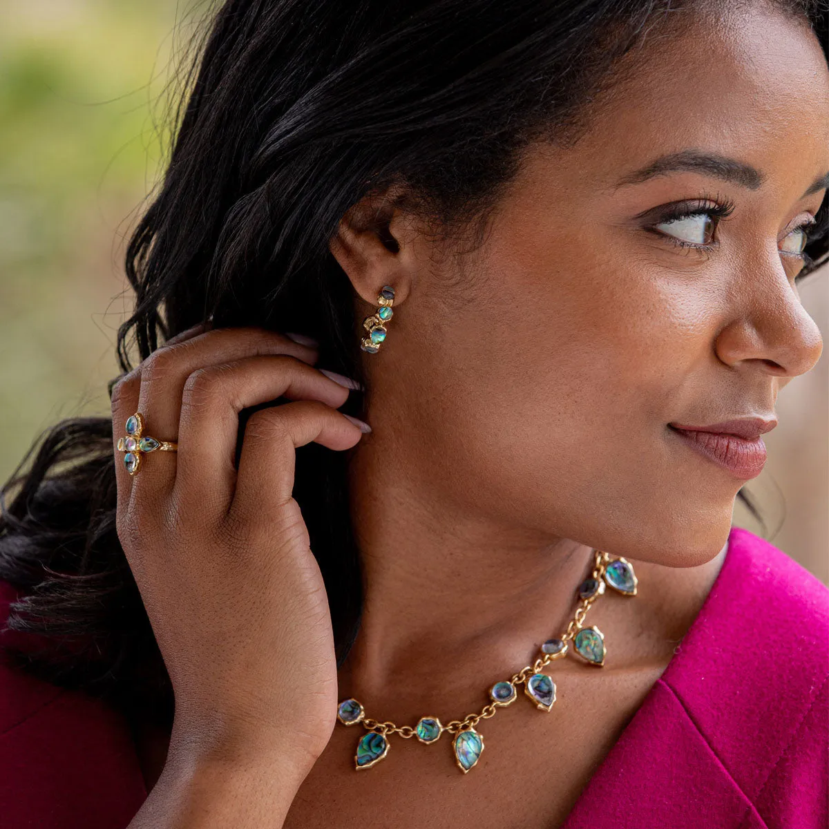Aurora Small Hoop Earrings - Abalone