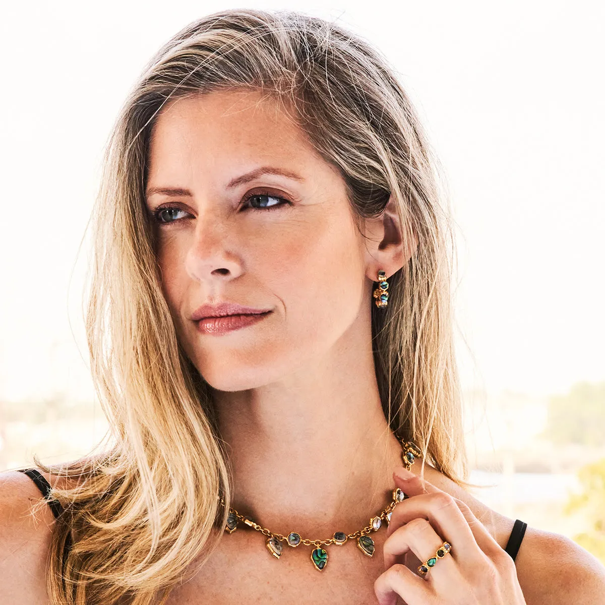Aurora Small Hoop Earrings - Abalone