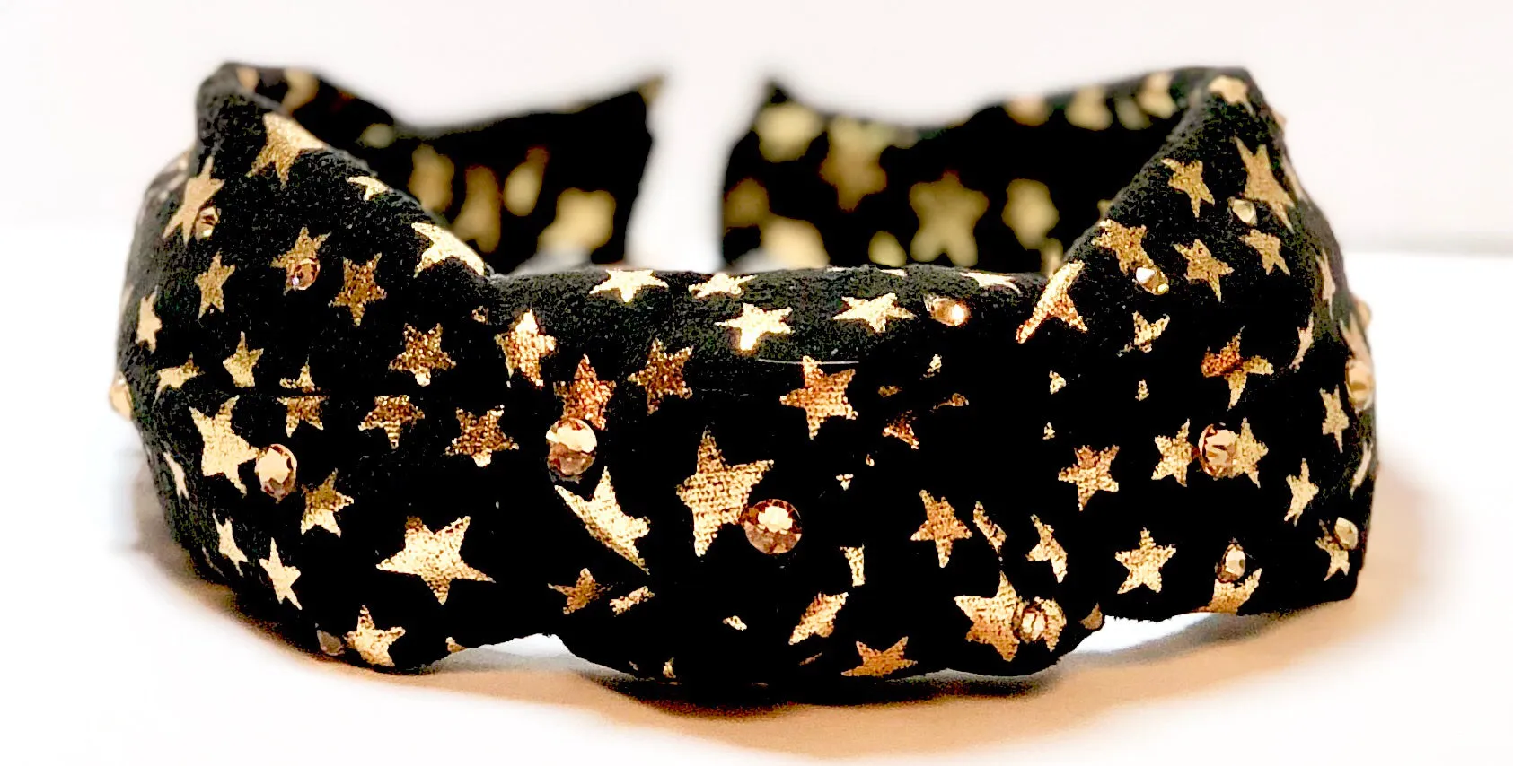 Bari Lynn Metallic Stars Twist Knot Headband with Crystals