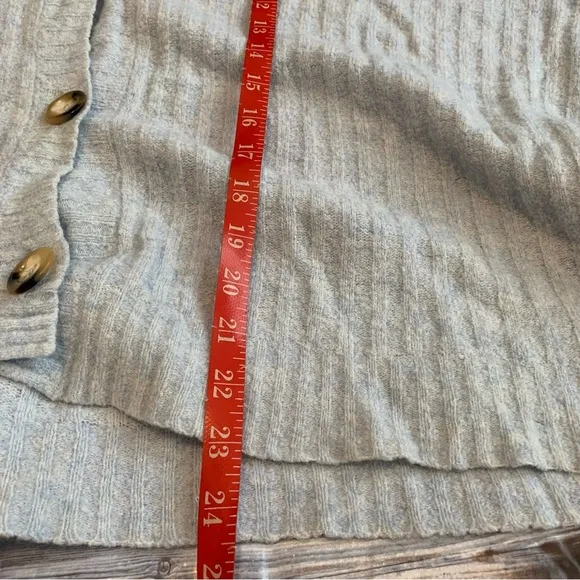 Baum Und Pferdgarten Crescent Ribbed Wool Oversized Slouchy Cardigan Blue Sz S