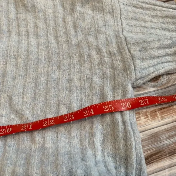 Baum Und Pferdgarten Crescent Ribbed Wool Oversized Slouchy Cardigan Blue Sz S