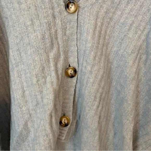 Baum Und Pferdgarten Crescent Ribbed Wool Oversized Slouchy Cardigan Blue Sz S