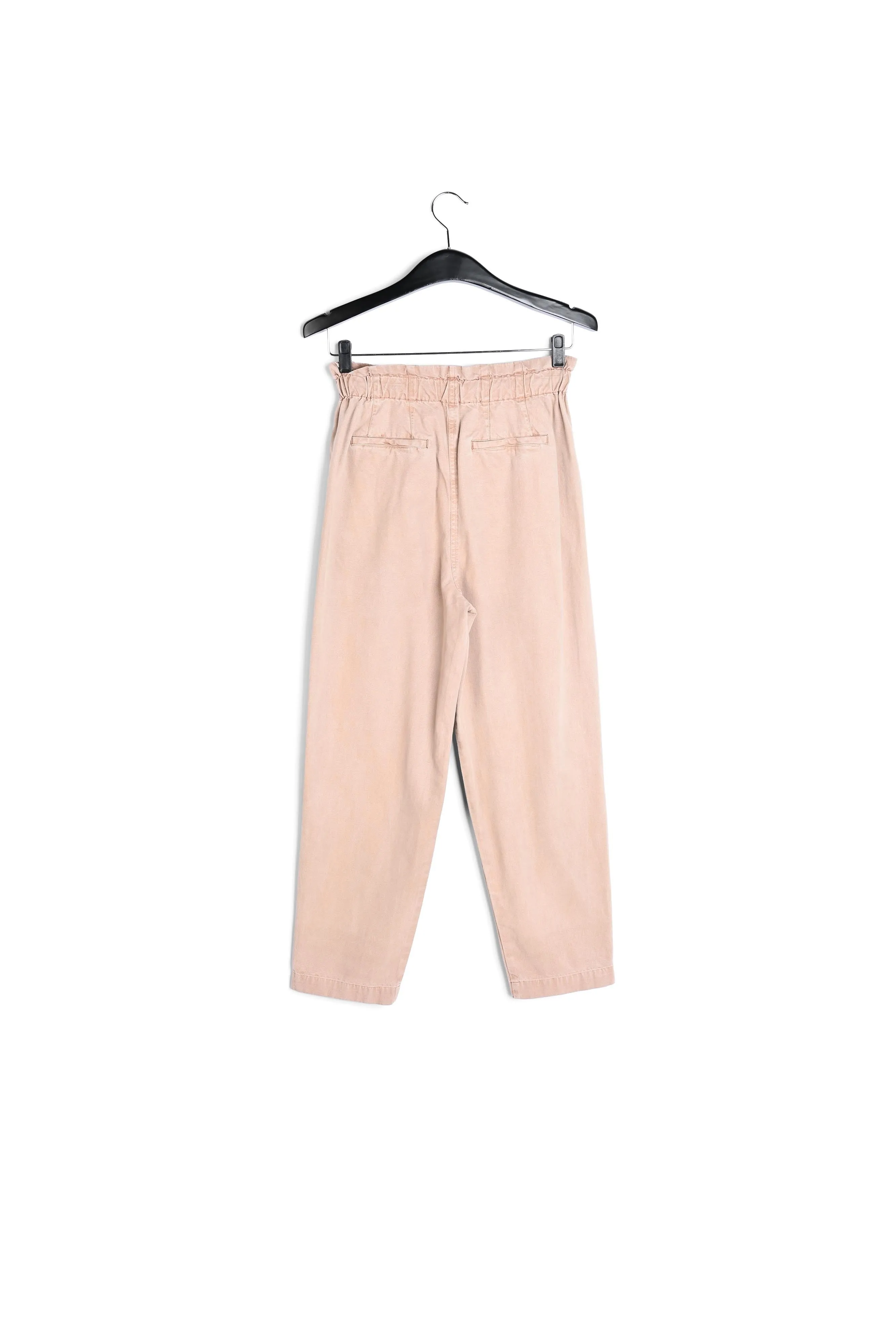 Beige cotton tapered pants