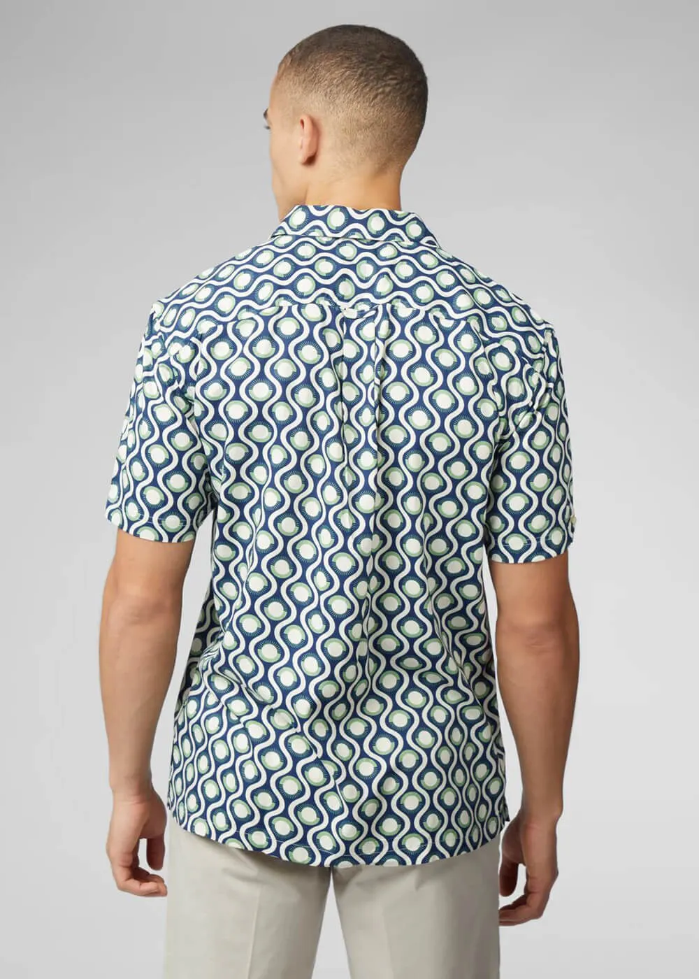 Ben Sherman Retro Geo Shirt Grass Green