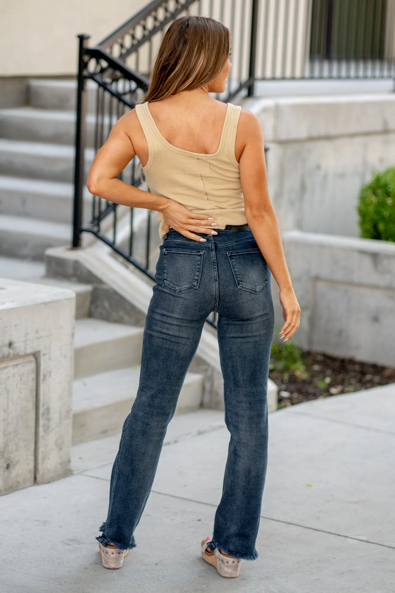 Best Day Button Fly High Rise Straight Leg Regular & Plus Sizes