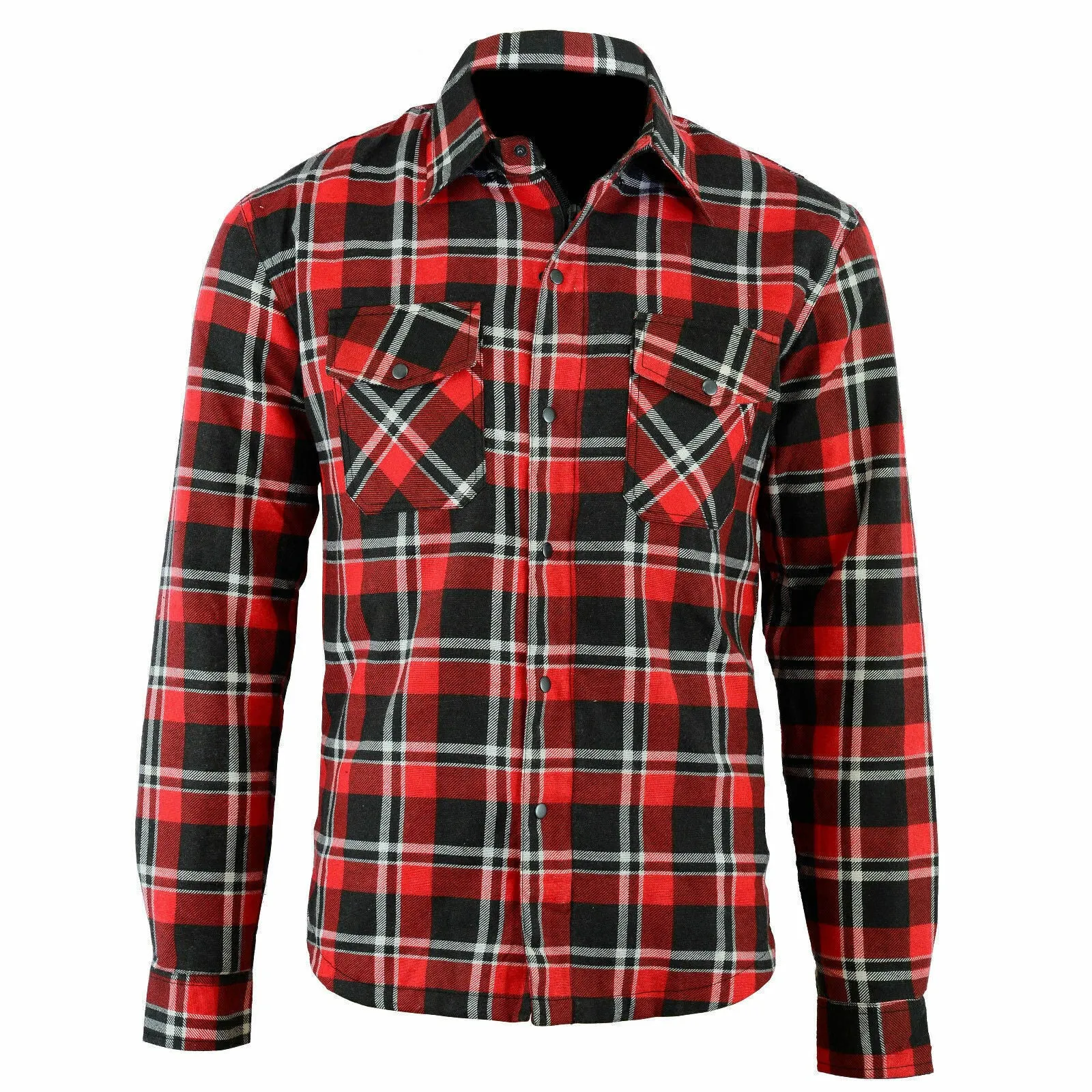 Bikers Gear Australia Exo Rider Lined with Kevlar Protective Motorcycle Shirts Red Black White